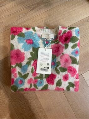 ‼️Moving Sale NWT Sezane Janelia Mohair Wool Floral Sweater in Size XXS